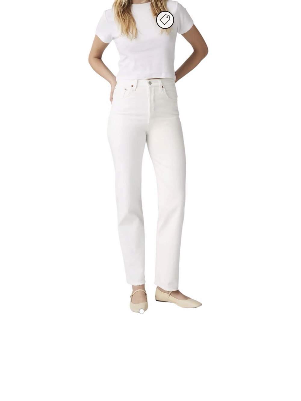 Levi’s white rib cage straight High-Rise Women’s Jeans